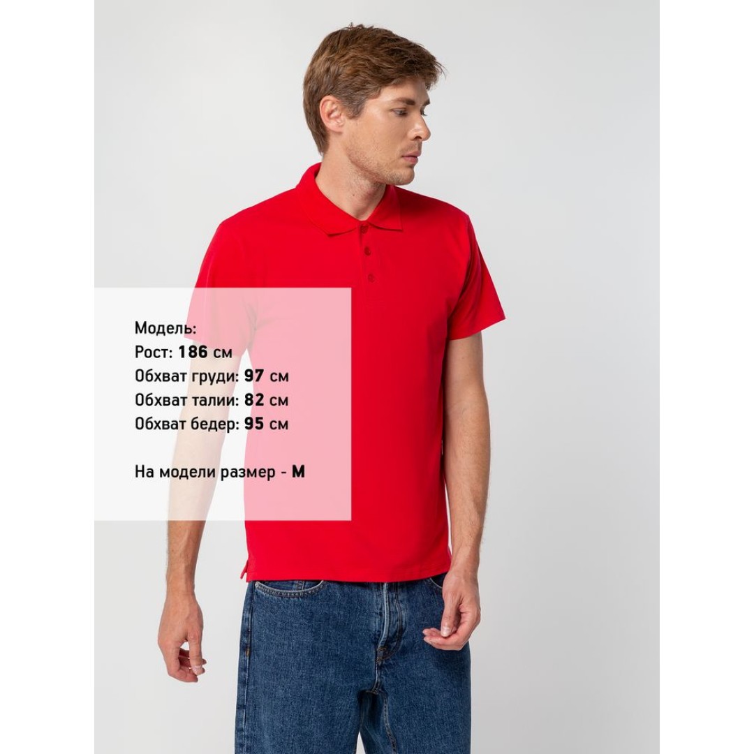 Рубашка поло мужская Spring 210 красная, S