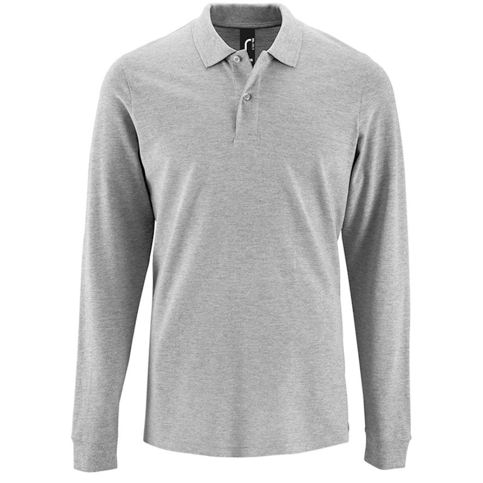 Рубашка поло мужская с длинным рукавом Perfect LSL Men серый меланж, 3XL