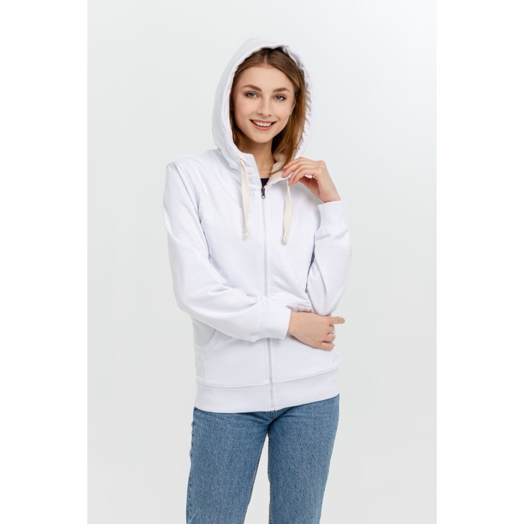 Толстовка на молнии Kulonga Sherpa, белая, L