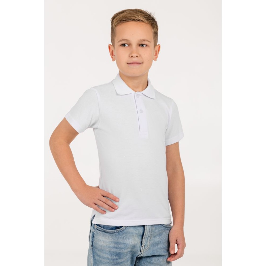 Рубашка поло детская Virma Kids, белая, 6 лет