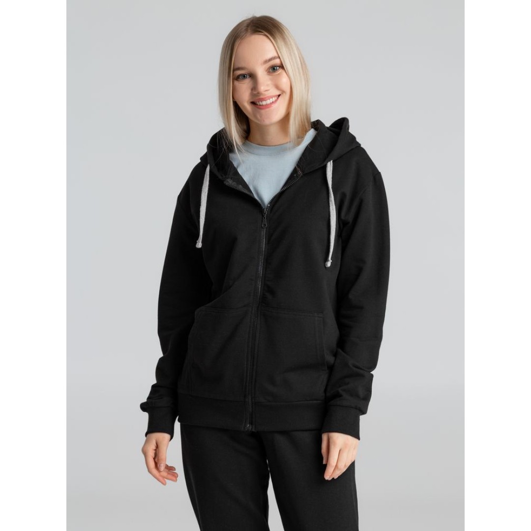 Толстовка на молнии с капюшоном Unit Siverga, черная