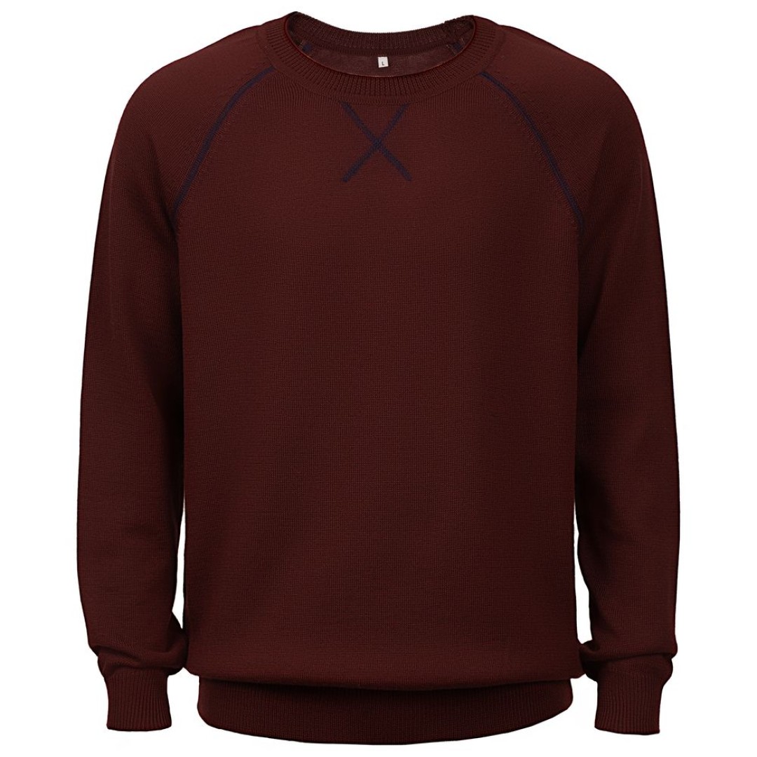 Джемпер Stitch с контрастной отделкой, бордовый с синим, S