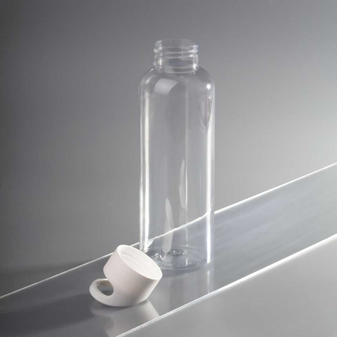 Бутылка для воды Plaske, прозрачная с белой крышкой