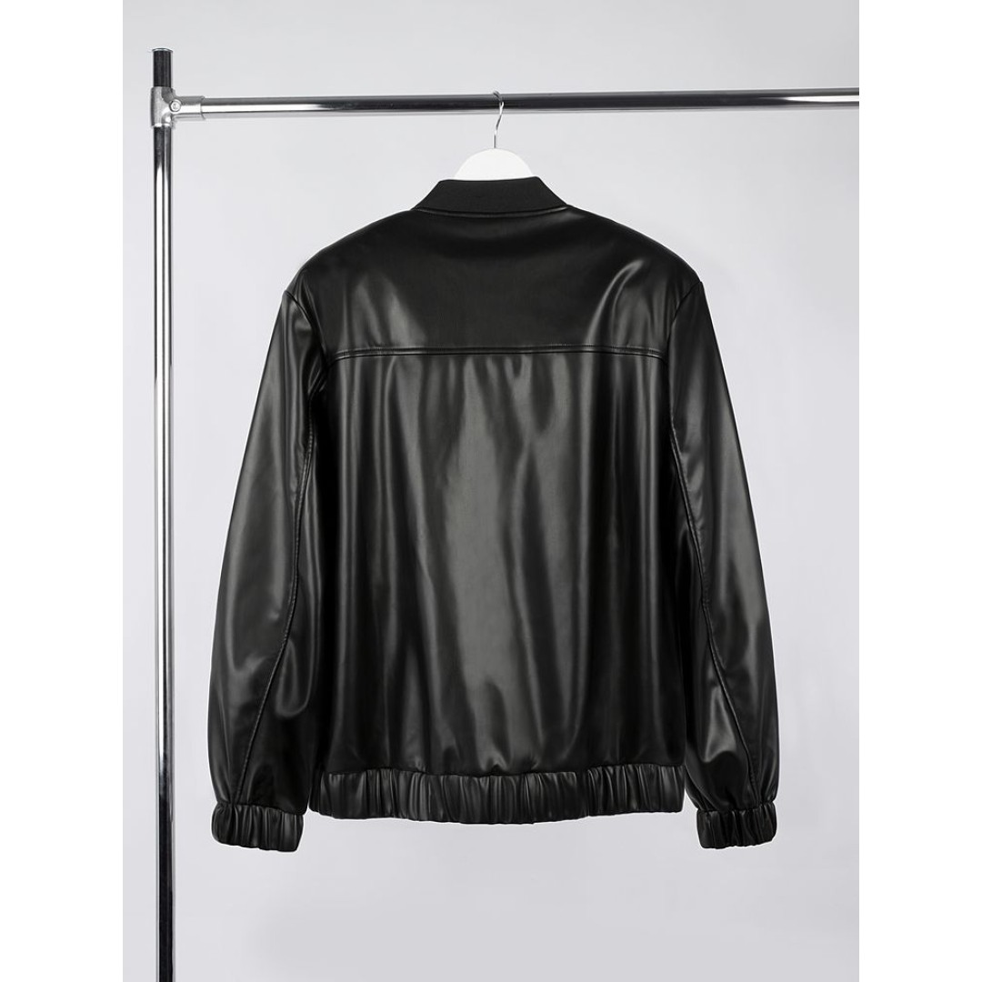 Бомбер из искусственной кожи Univer, черный, размер XS/S