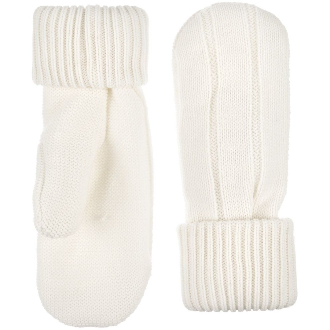 Варежки Knit Beat, белые (молочные), размер L/XL