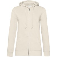 Толстовка на молнии с капюшоном женская BNC Inspire (Organic), молочно-белая, XS