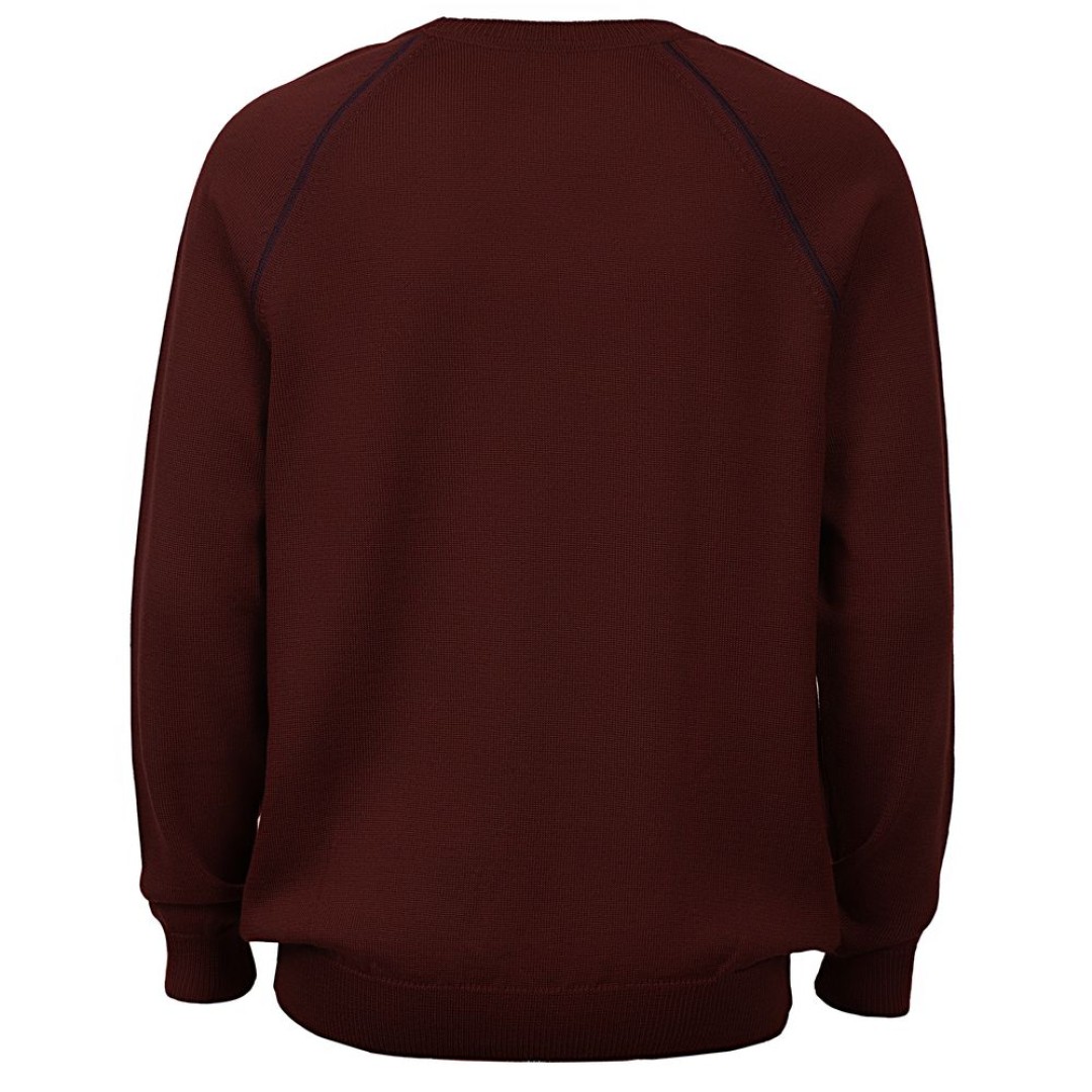 Джемпер Stitch с контрастной отделкой, бордовый с синим, S