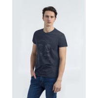 Футболка приталенная Old Patents. Lighter, синий меланж, S