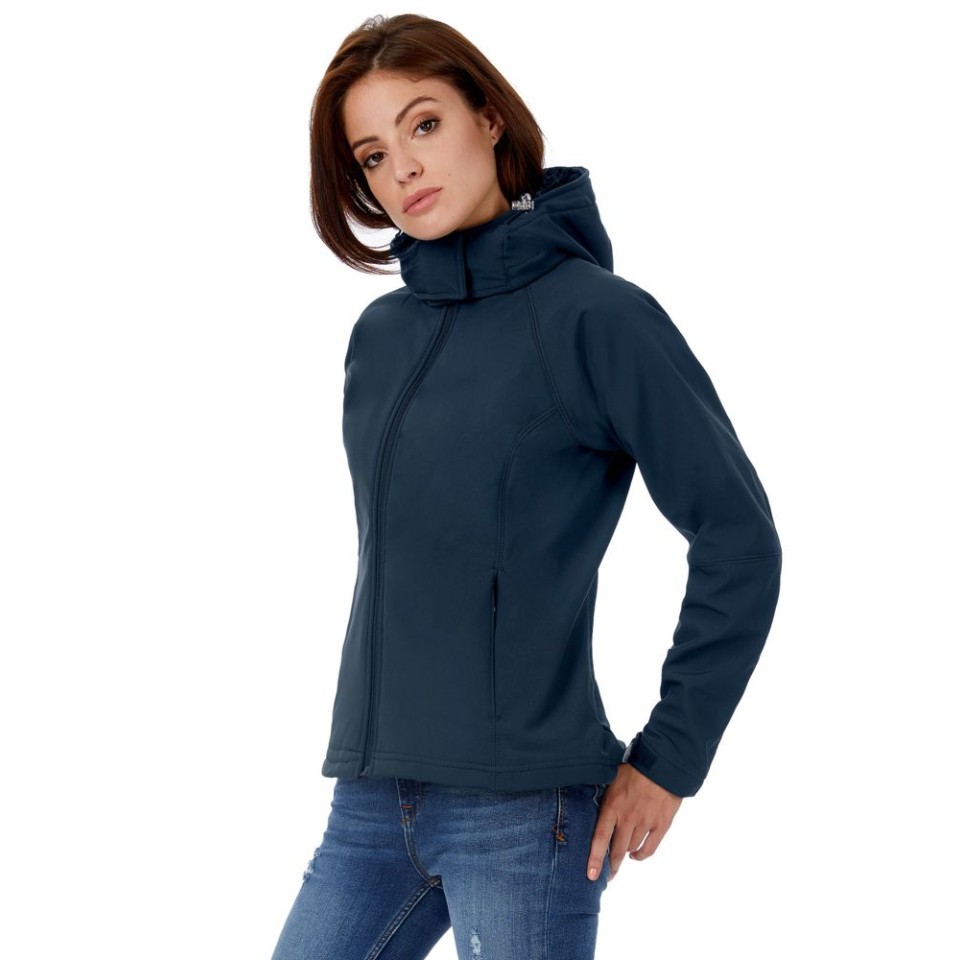 Куртка женская Hooded Softshell черная, L