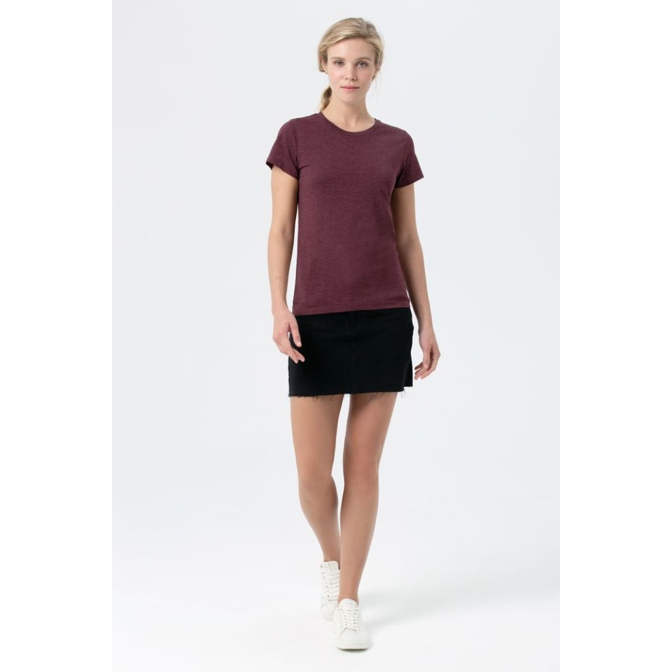 Футболка женская Regent Fit Women бордовый меланж, XL