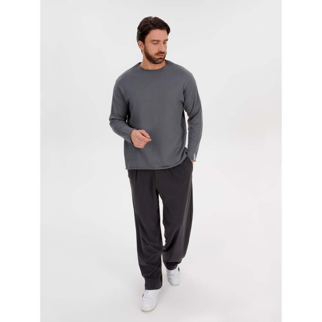 Лонгслив унисекс Siluetti Fuori, серый, размер S/M