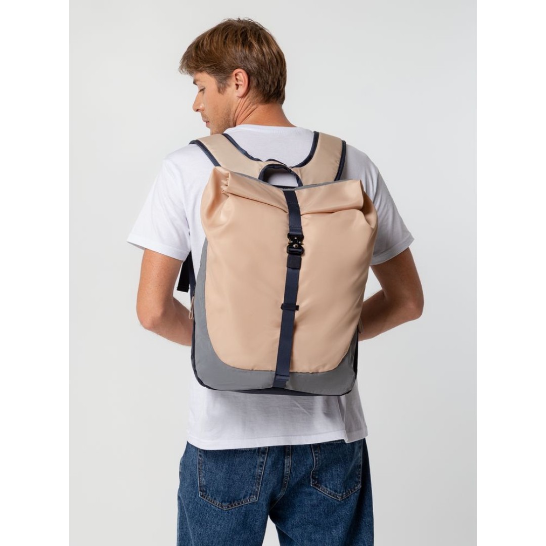 Рюкзак coolStuff Plus, бежевый с темно-синим