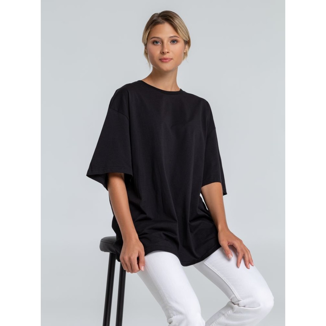Футболка оверсайз «Чистая соль», черная, XS/S (44-46)