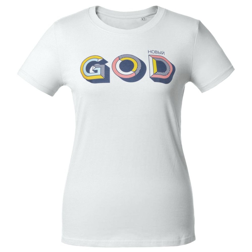 Футболка женская «Новый GOD», белая, S
