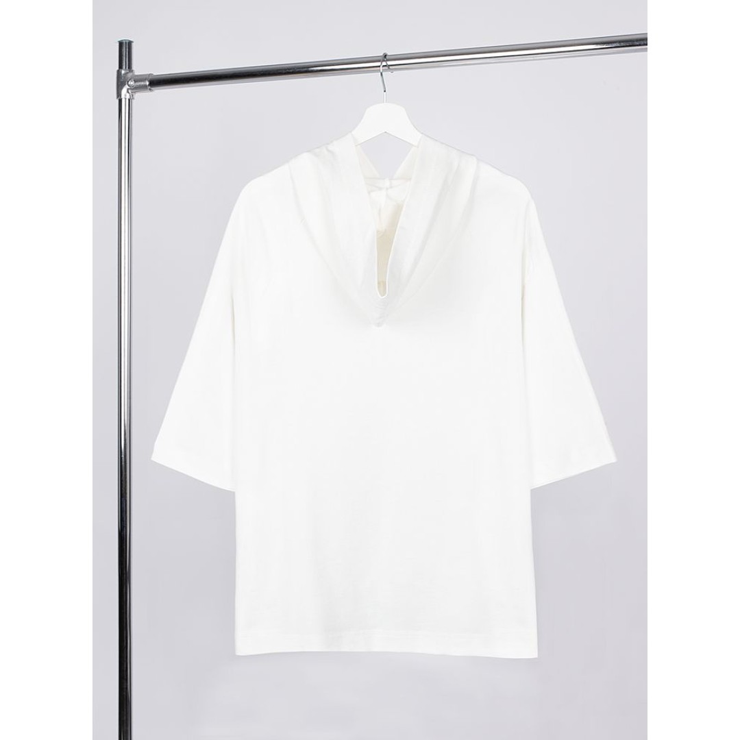 Футболка оверсайз унисекс с капюшоном Neofit, молочно-белая, размер XS/S