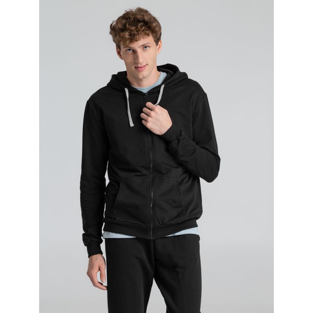 Толстовка на молнии с капюшоном Unit Siverga, черная