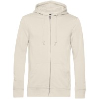 Толстовка на молнии с капюшоном унисекс BNC Inspire (Organic), молочно-белая, S