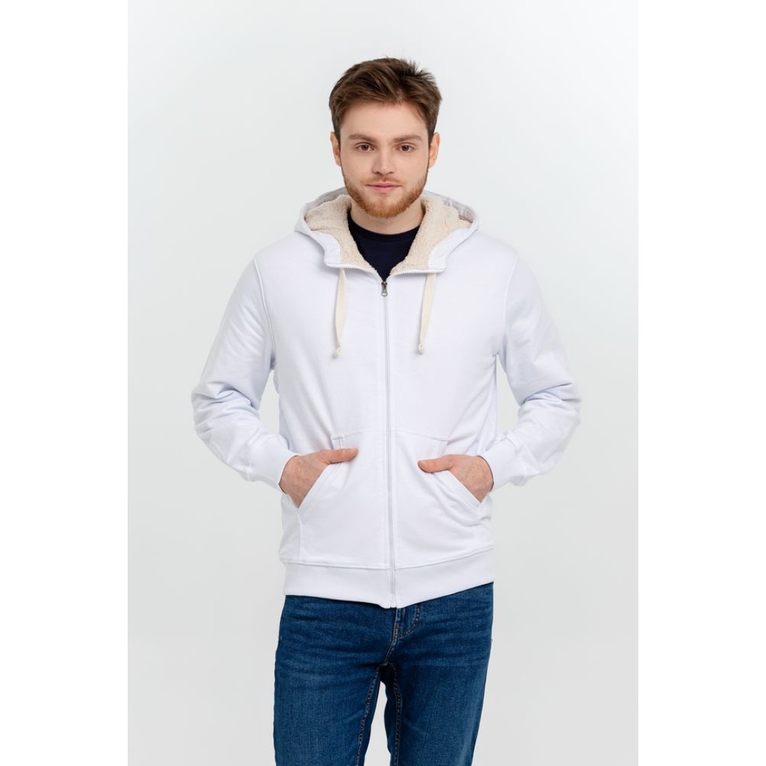 Толстовка на молнии Kulonga Sherpa, белая, L