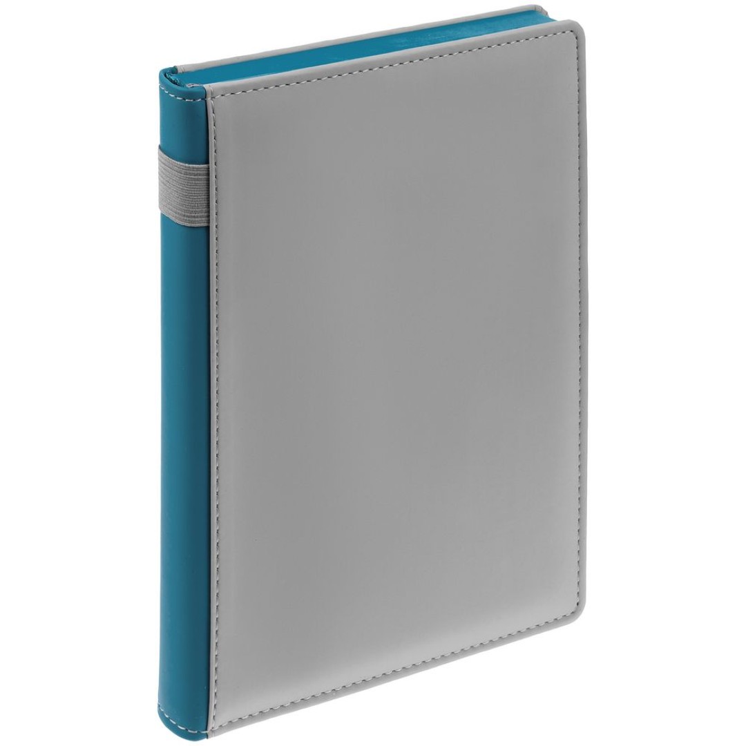 Ежедневник Spain Shall на заказ, недатированный, серый с бирюзовым