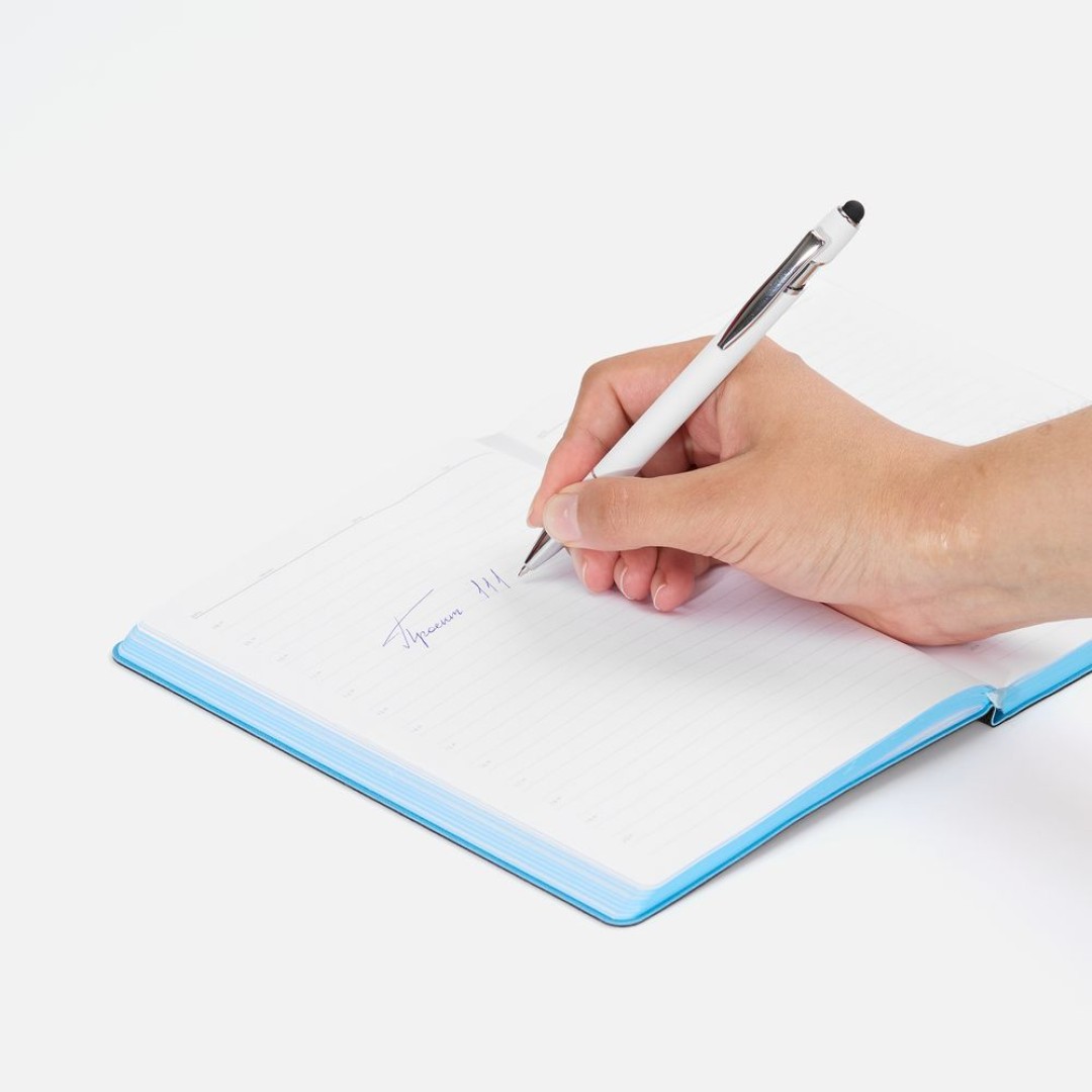 Ручка шариковая Pointer Soft Touch со стилусом, белая