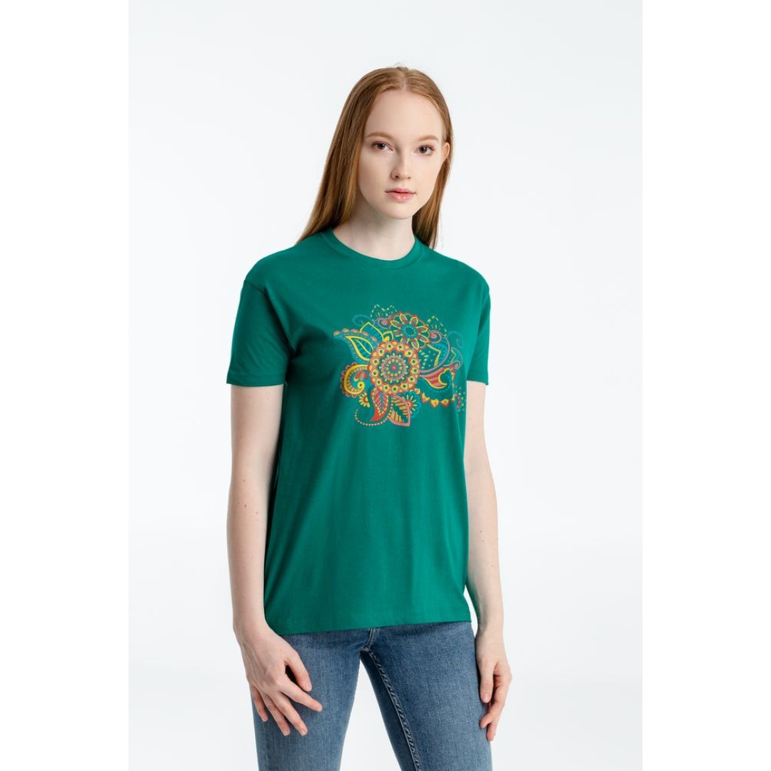 Футболка «Узор», зеленая, S
