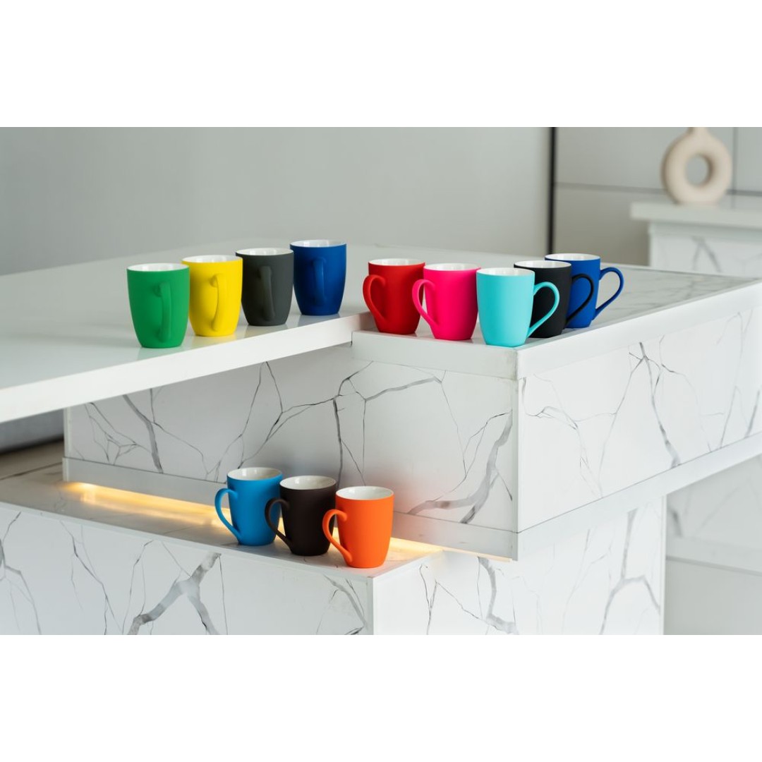 Кружка Good Morning с покрытием софт-тач, ver.2, фиолетовая