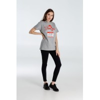 Футболка Hello! I Love You!, серый меланж, S