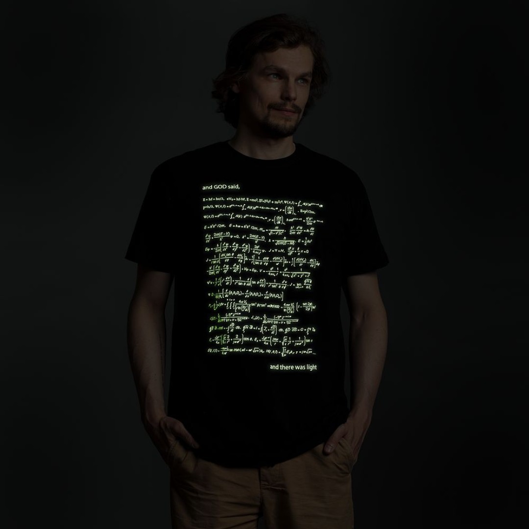 Футболка мужская «Да будет свет», со светящимся принтом, S