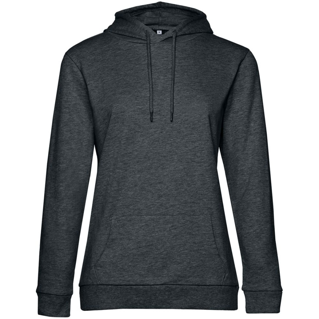 Толстовка с капюшоном женская Hoodie, серый меланж (антрацит), L