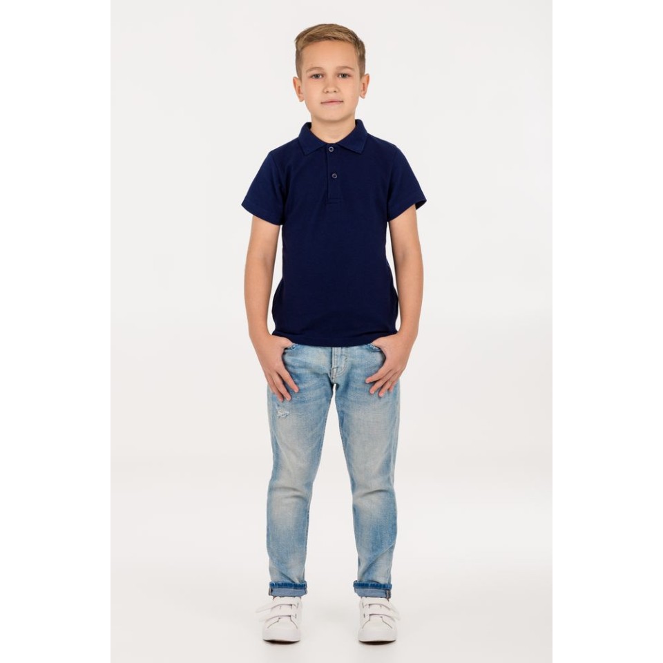 Рубашка поло детская Virma Kids, темно-синяя, 6 лет