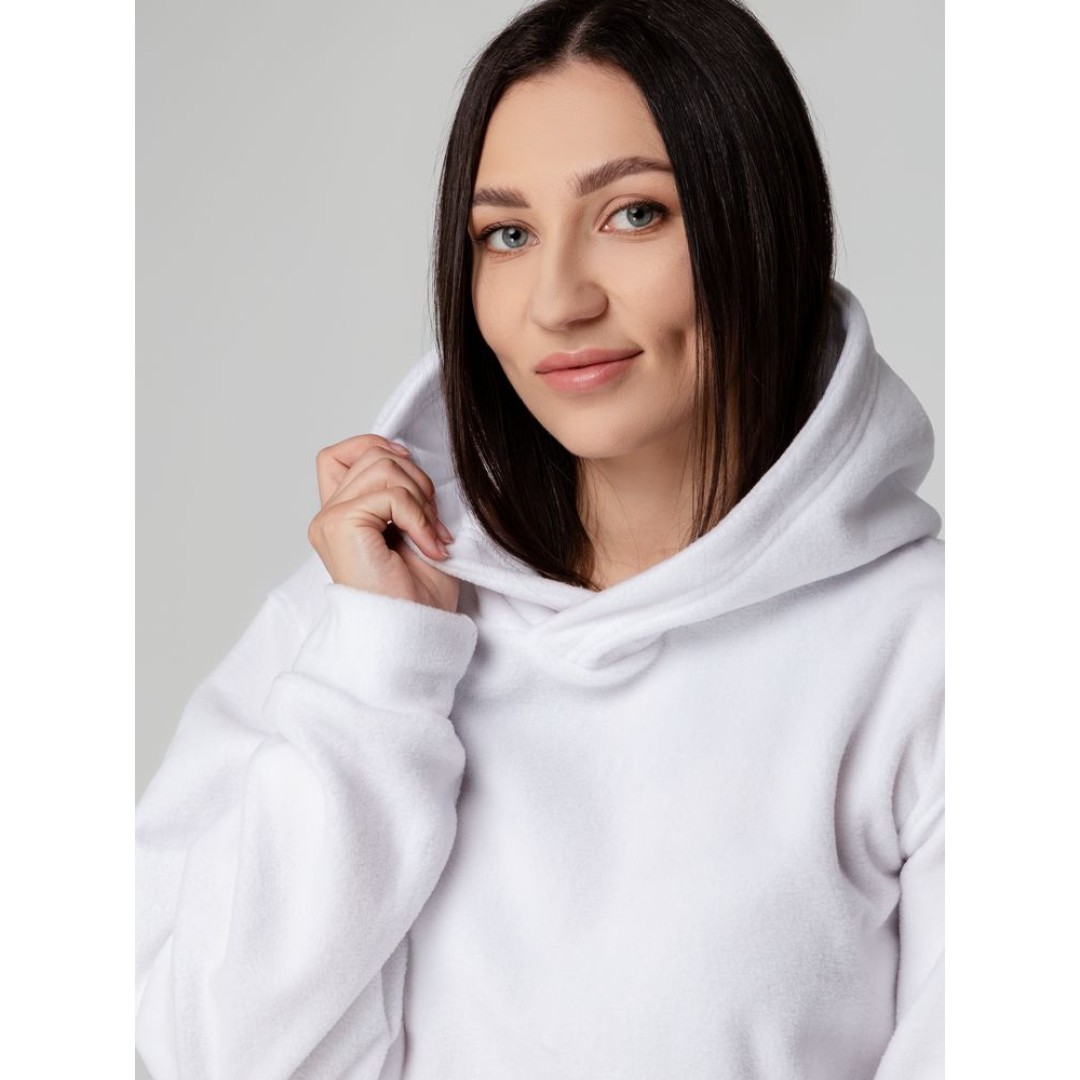 Худи флисовое унисекс Manakin, белое, размер XS/S