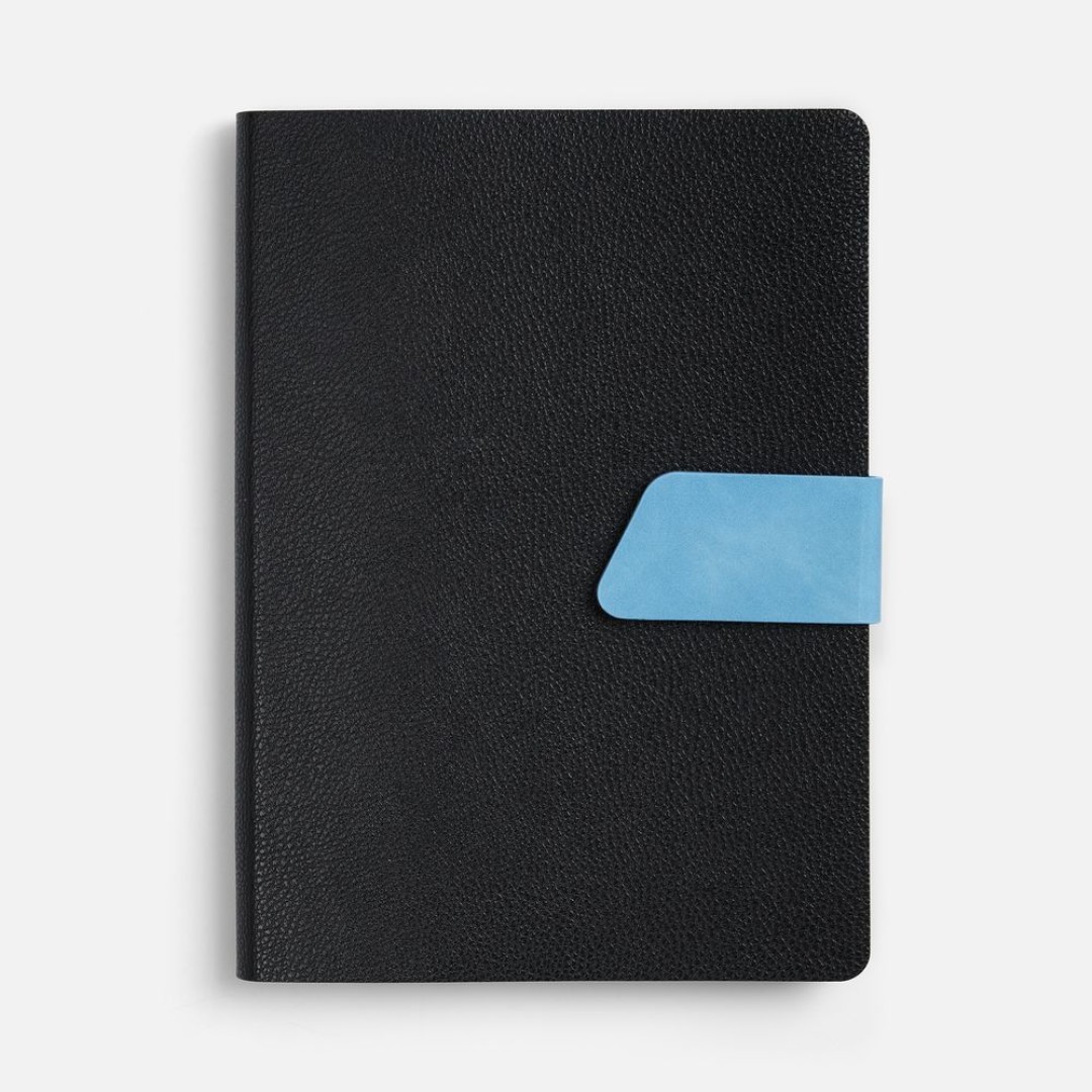 Ежедневник Boom, недатированный, черный с голубым