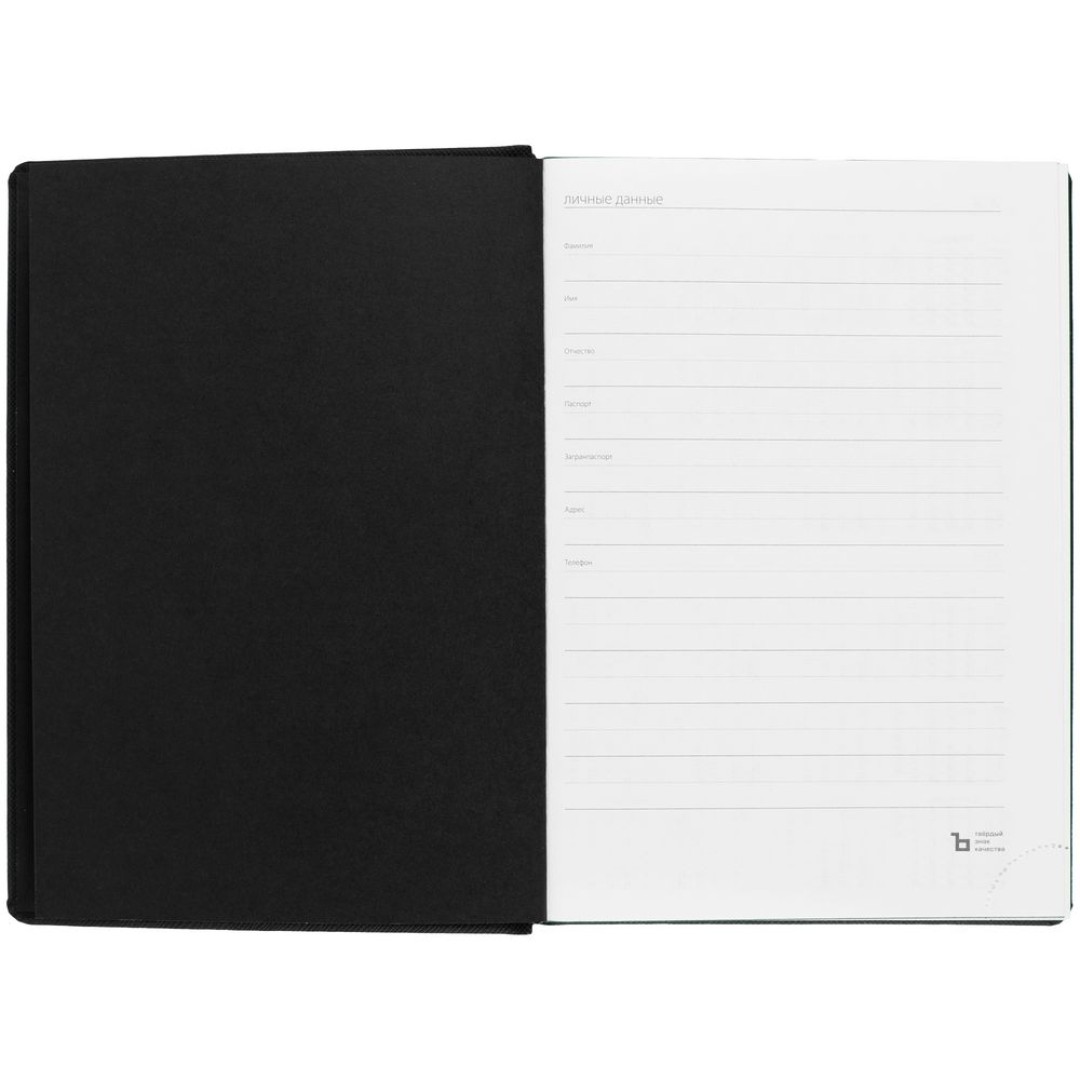 Ежедневник Mobile на заказ, недатированный, черно-зеленый