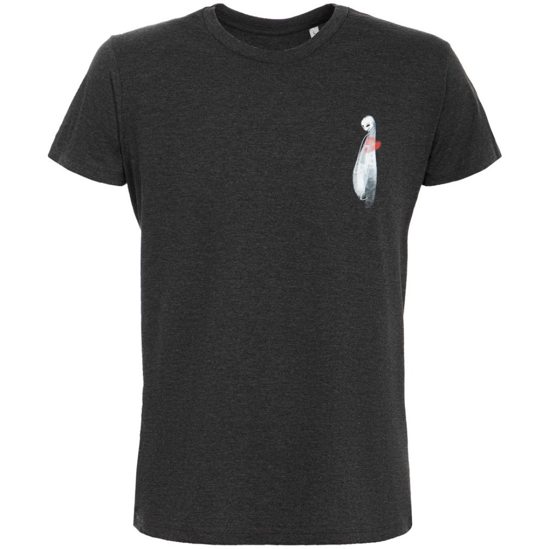 Футболка приталенная Ghost of Love, черный меланж, S