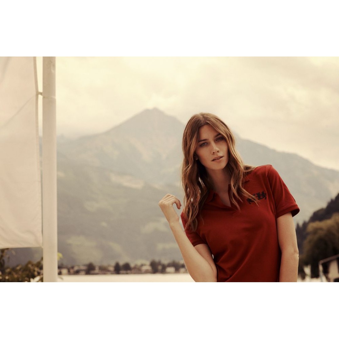 Рубашка поло стретч женская Albatross, красная, XXL