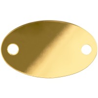 Шильдик металлический Alfa Oval, золотистый глянцевый