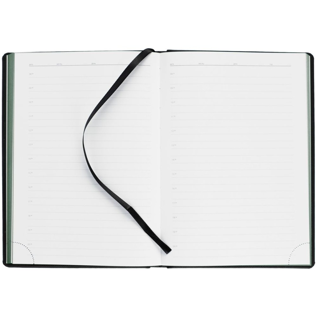 Ежедневник Mobile на заказ, недатированный, черно-зеленый