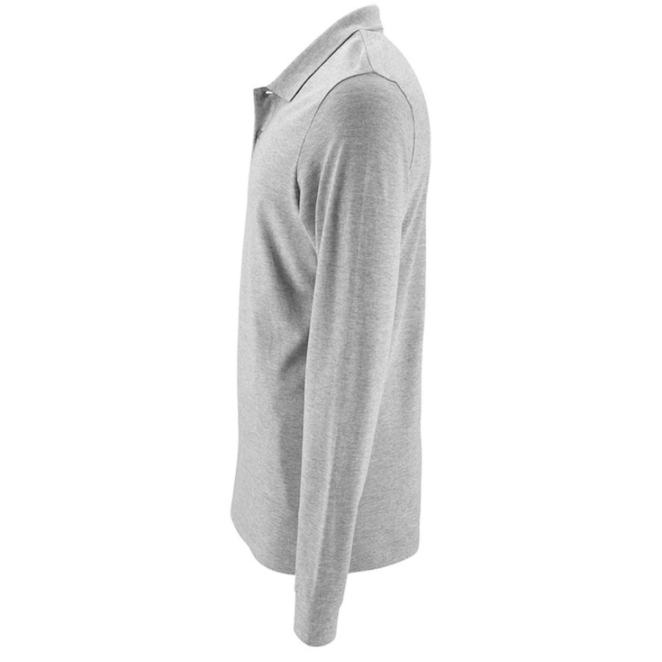 Рубашка поло мужская с длинным рукавом Perfect LSL Men серый меланж, 3XL