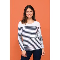 Футболка женская с длинным рукавом Matelot LSL Women, белая с темно-синим, L