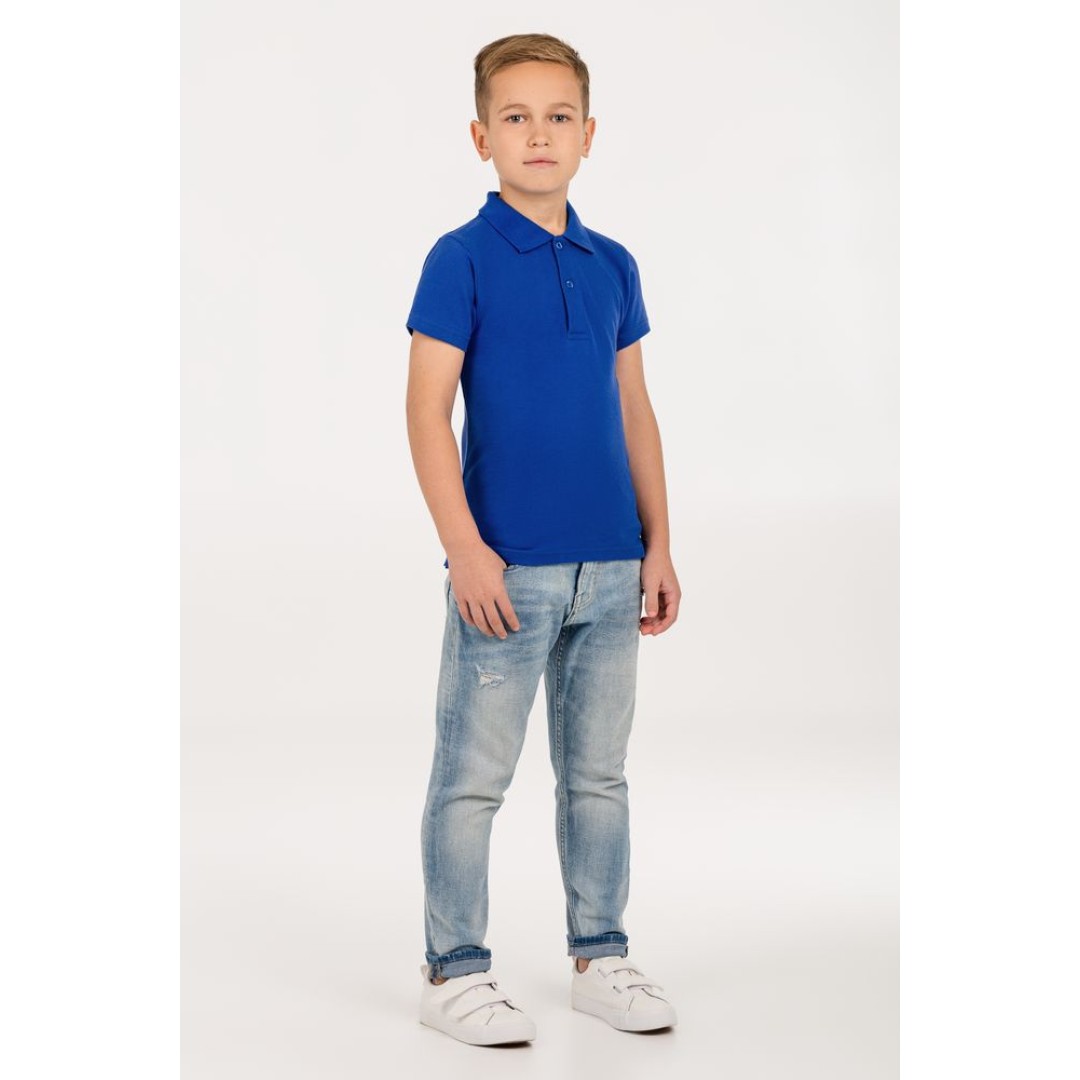 Рубашка поло детская Virma Kids, ярко-синяя, 6 лет
