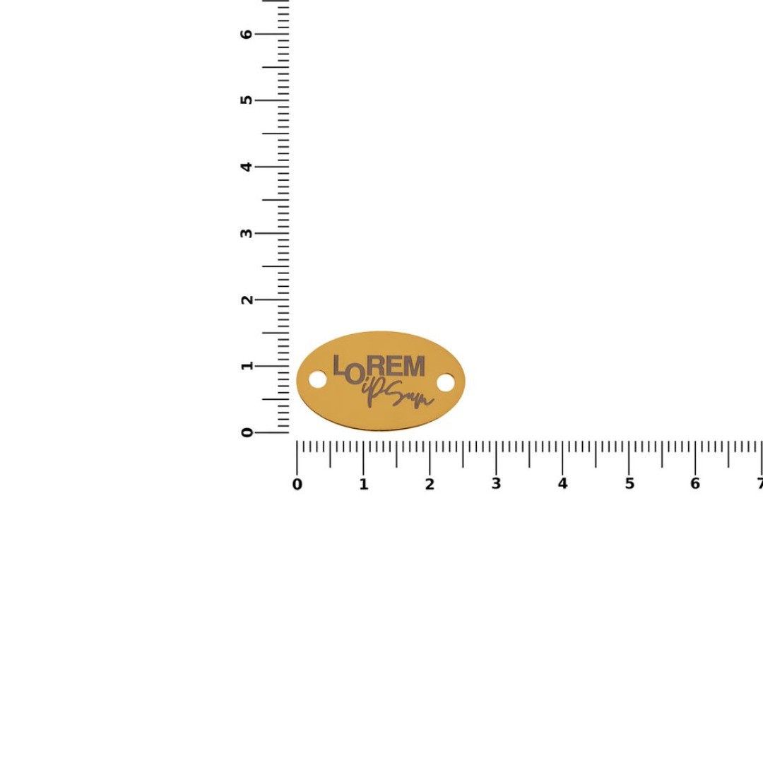 Шильдик металлический Alfa Oval, золотистый глянцевый