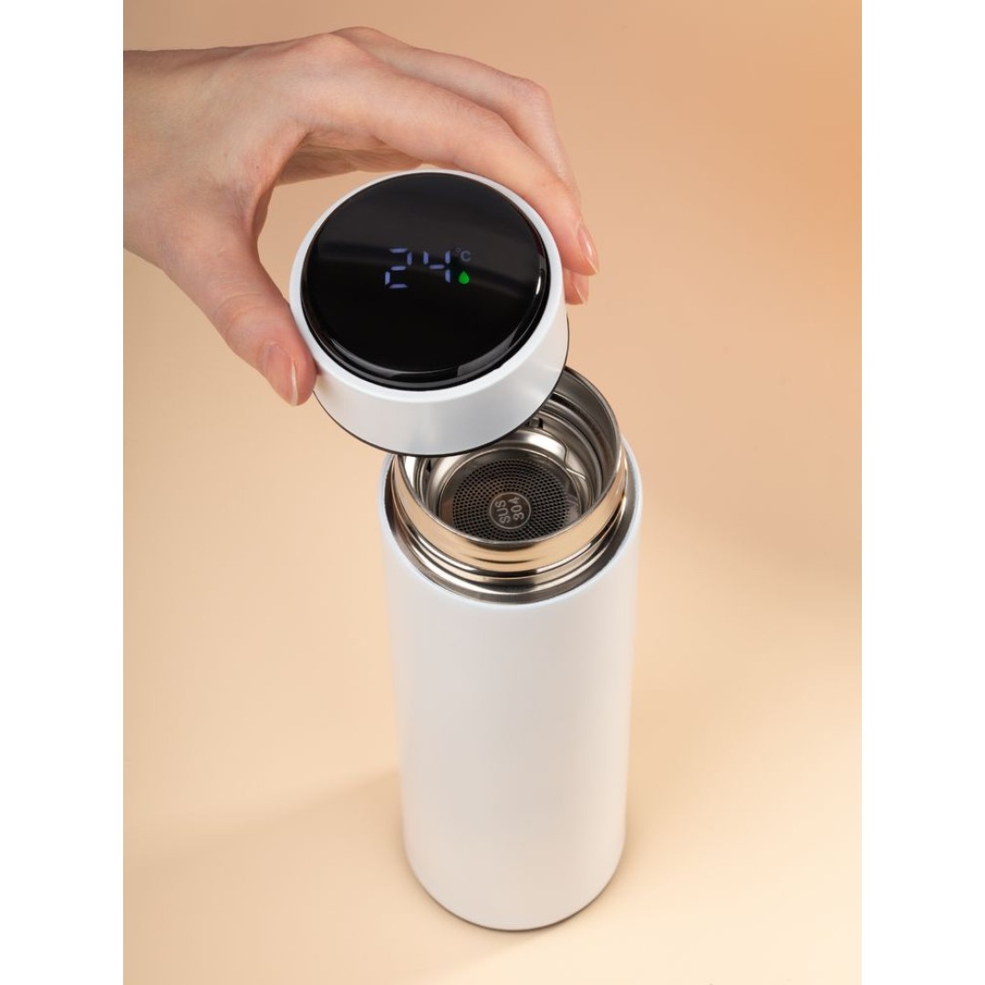 Смарт-бутылка с заменяемой батарейкой Long Therm, белая