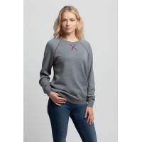 Джемпер Stitch с контрастной отделкой, серый с бордовым, S