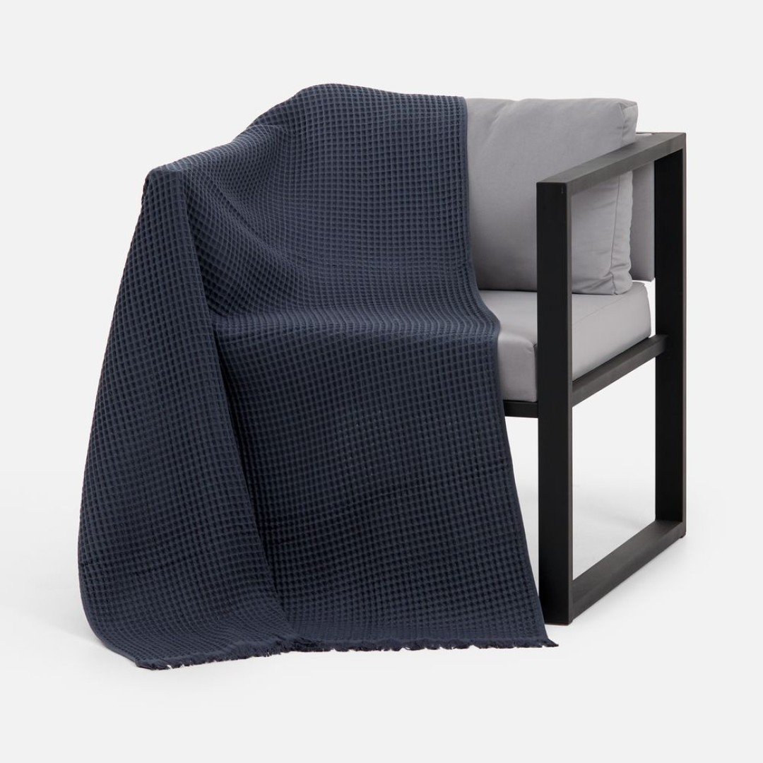 Плед вафельный Elenglect, темно-серый