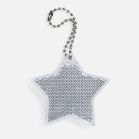 Пешеходный светоотражатель с цепочкой «Звезда», белый