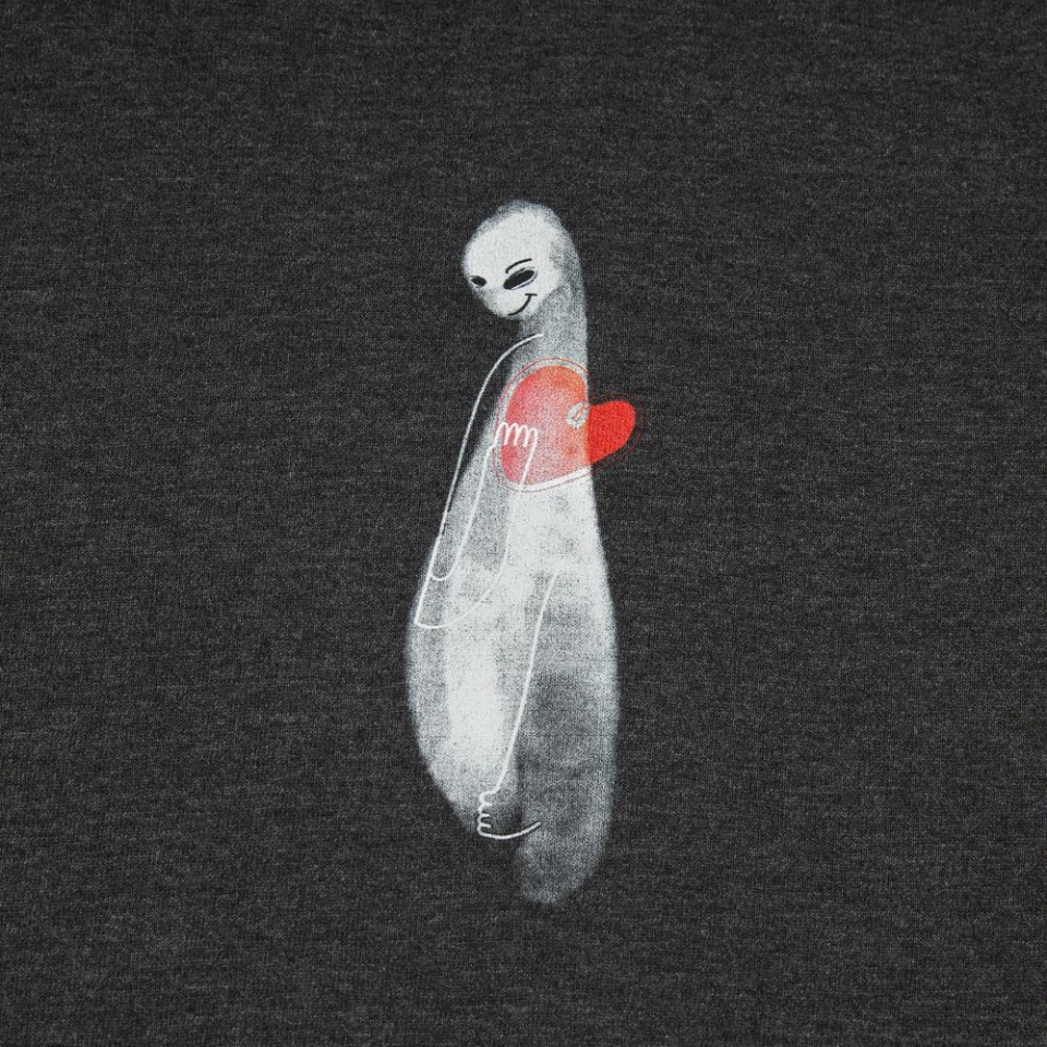 Футболка приталенная Ghost of Love, черный меланж, S