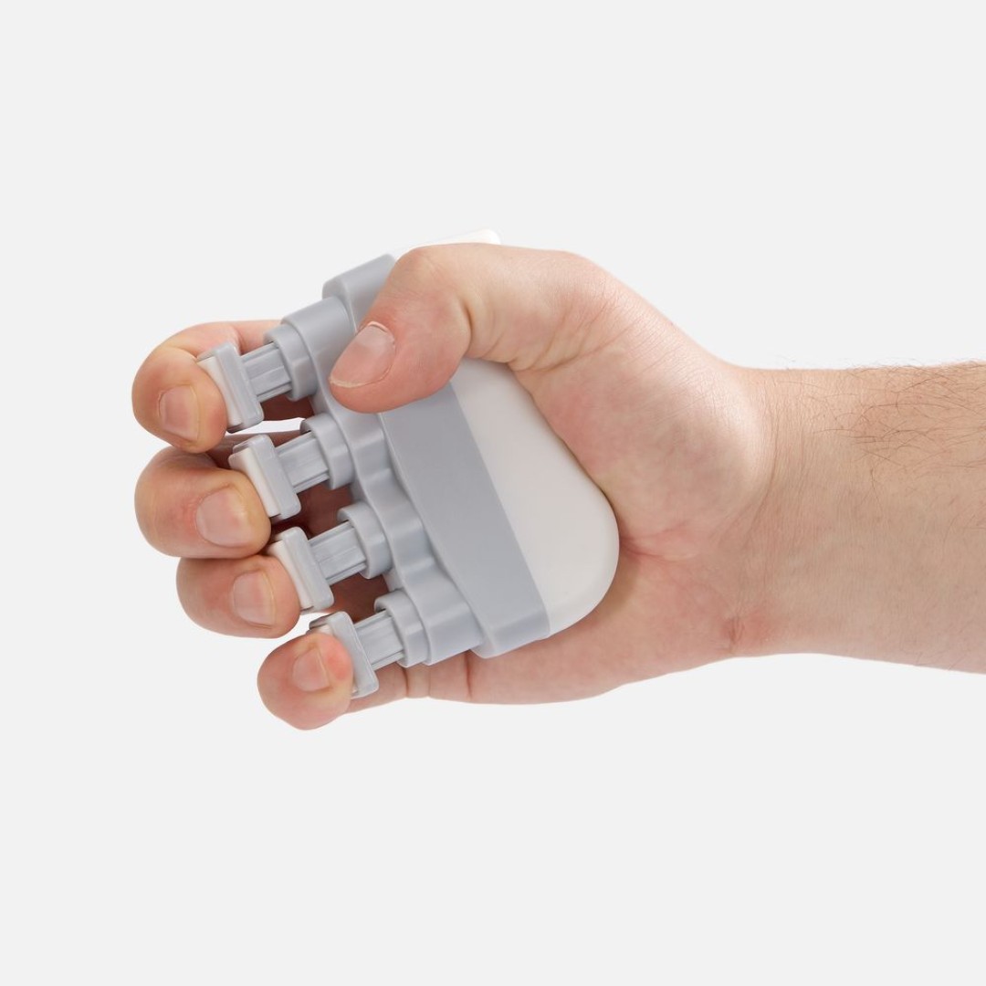 Эспандер кистевой FingerTap, серый с белым