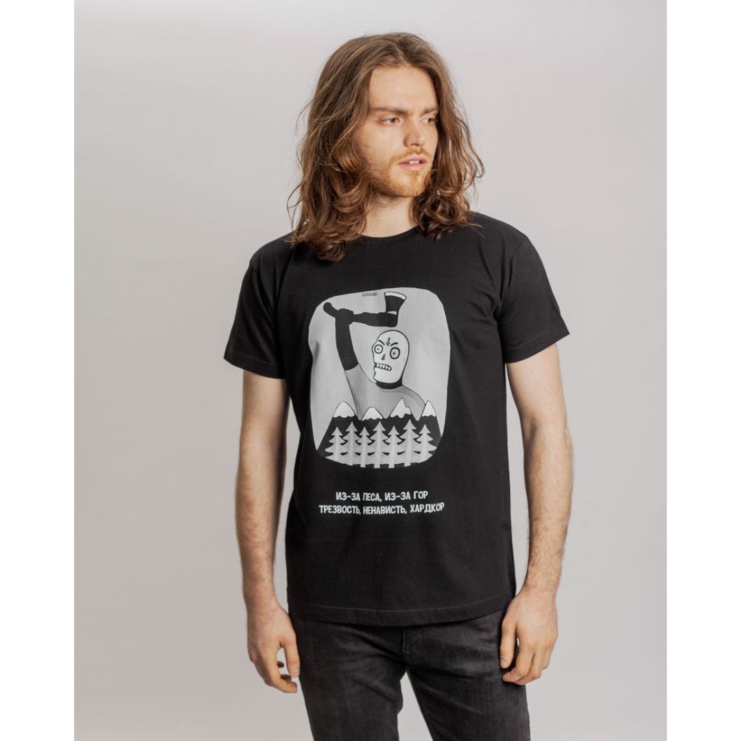 Футболка «Хардкор», черная, S