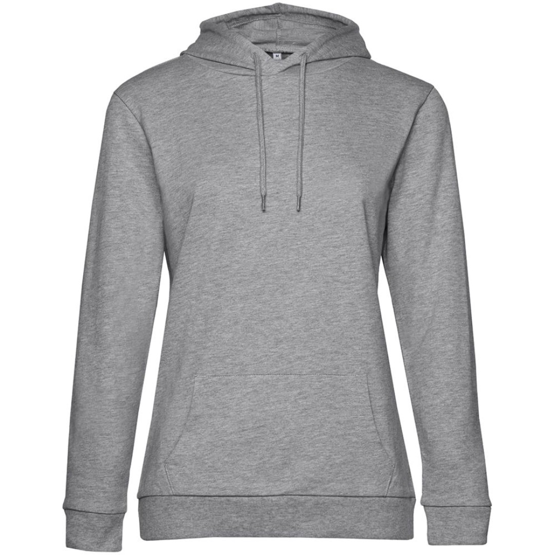 Толстовка с капюшоном женская Hoodie, серый меланж, L