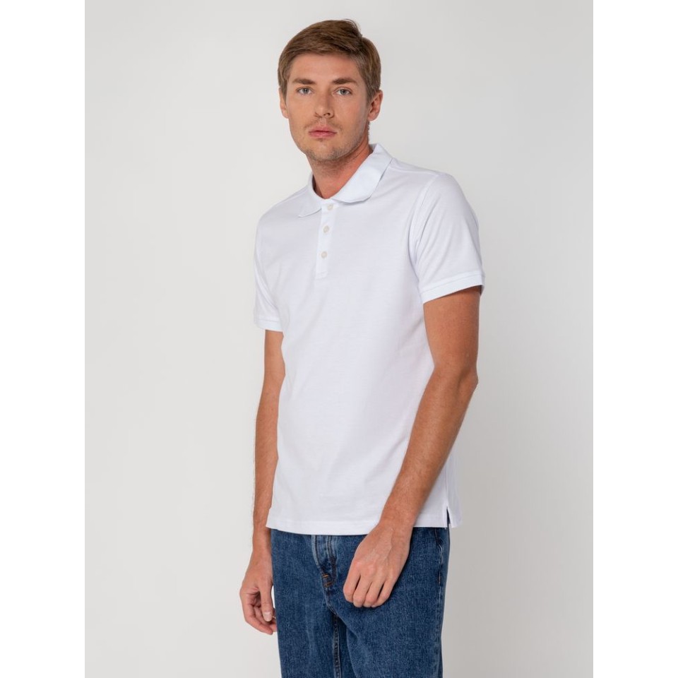Рубашка поло мужская Virma Stretch, белая, L